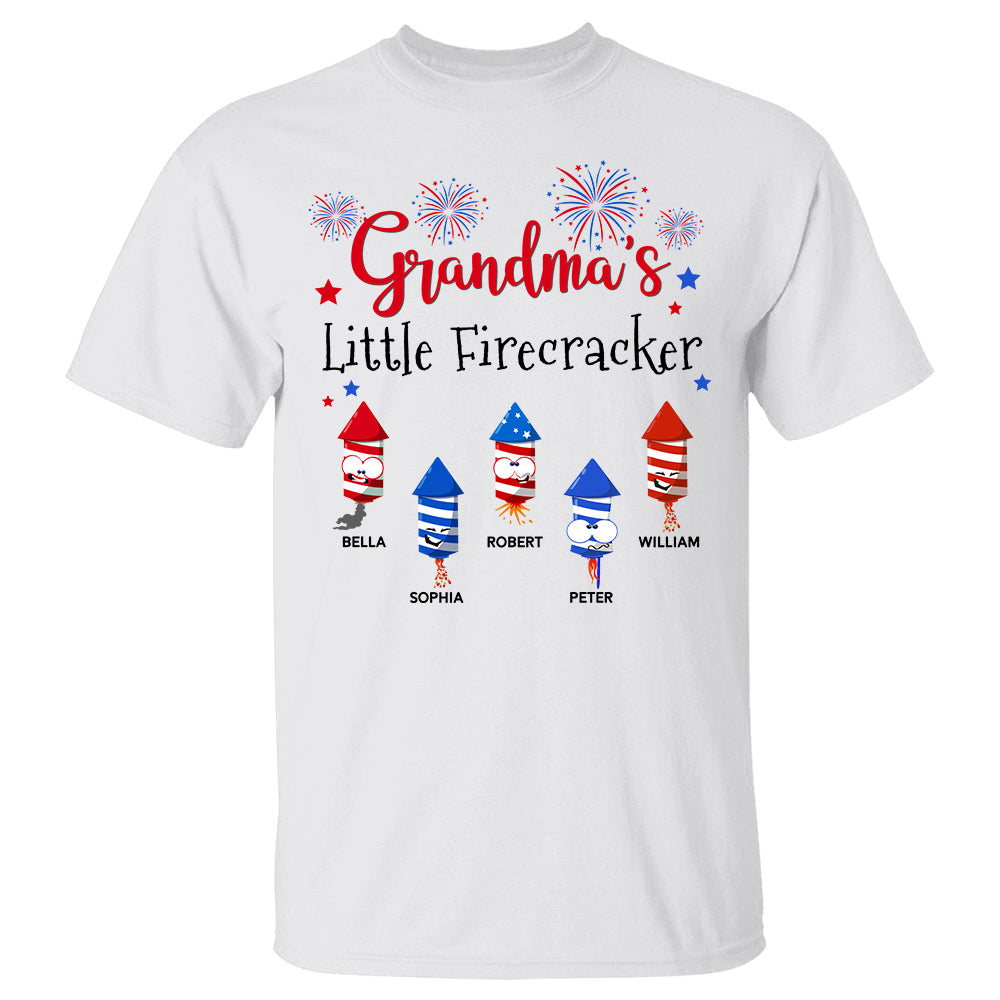 Grandma's Little Firecrackers Personalized Family 4th Of July Shirt Gift For Family K1702