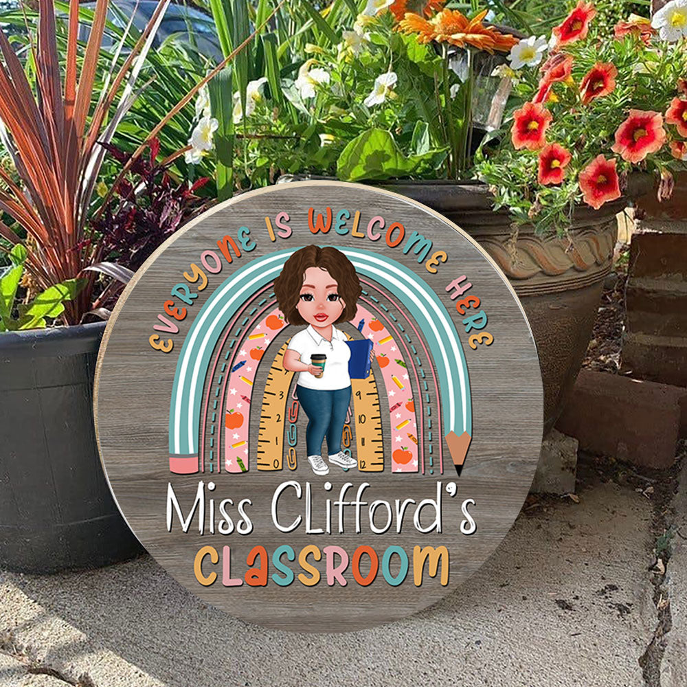 Personalized Teacher Door Sign Back To School Door Hanger Teacher Appreciation - Personalized Wood Sign For Teachers
