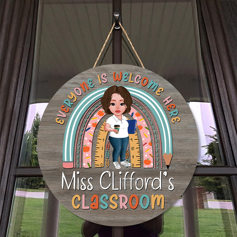 Personalized Teacher Door Sign Back To School Door Hanger Teacher Appreciation - Personalized Wood Sign For Teachers