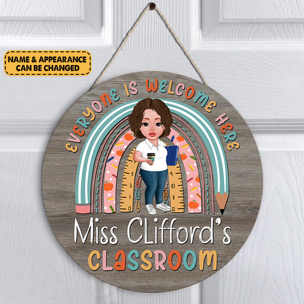 Personalized Teacher Door Sign Back To School Door Hanger Teacher Appreciation - Personalized Wood Sign For Teachers