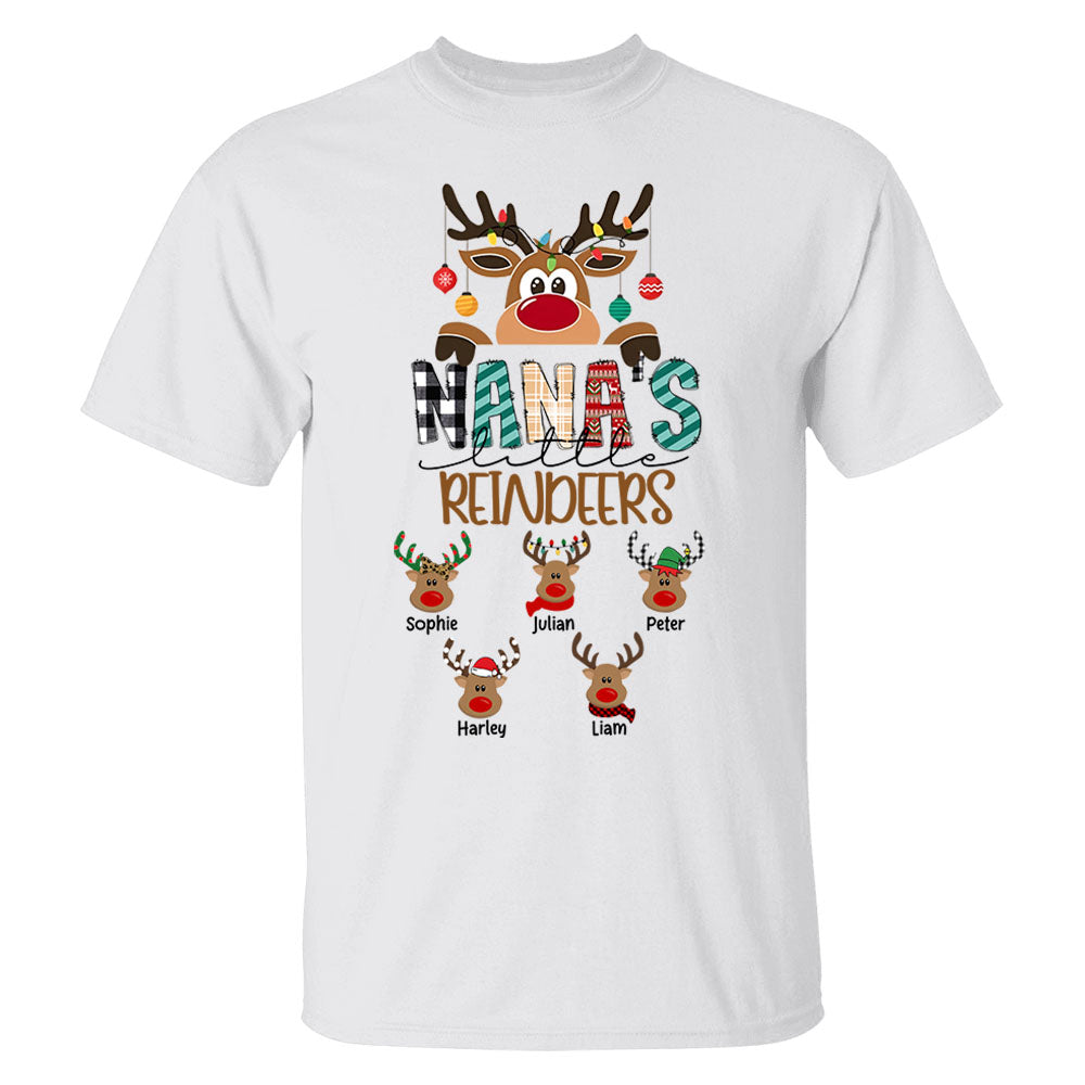 Personalized Nana's Little Reindeers Shirt - Gift For Grandma, Funny Christmas Shirt For Grandma