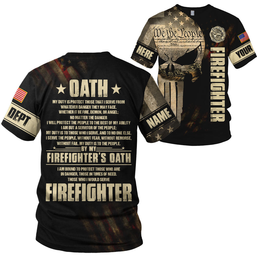 Personalized Shirts For Firefighter Custom Gift For Fireman Firefighter Oath We The People Shirt H2511