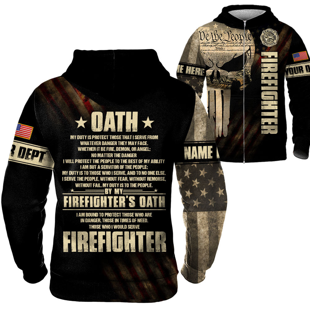 Personalized Shirts For Firefighter Custom Gift For Fireman Firefighter Oath We The People Shirt H2511
