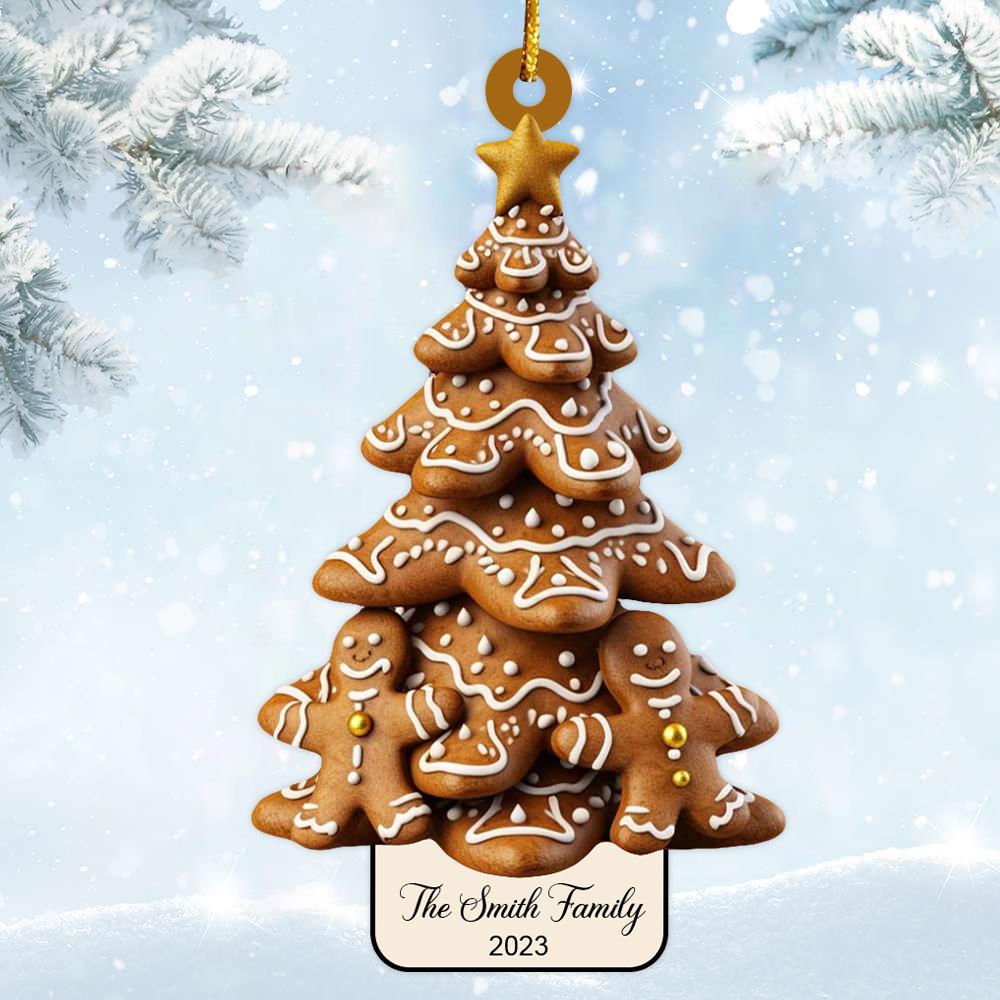 Gingerbread Christmas Tree Ornament,Gingerbread Ornament,Gingerbread Lover Keepsake,Gingerbread Home decor Xmas Light NA02