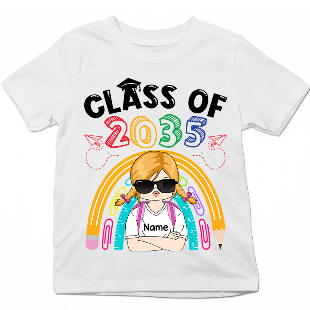 Personalized Class Of 2035, Back To School, First Day Of School Shirt Gift For Kid