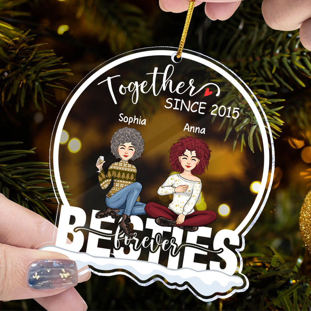 Together Since Year - Besties Forever Personalized Circle Acrylic Ornament