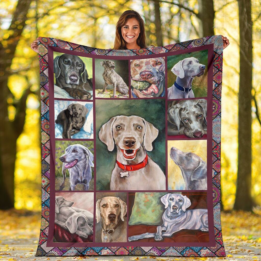 Weimaraner Dog Sweet Life Moment Animated Art Blanket
