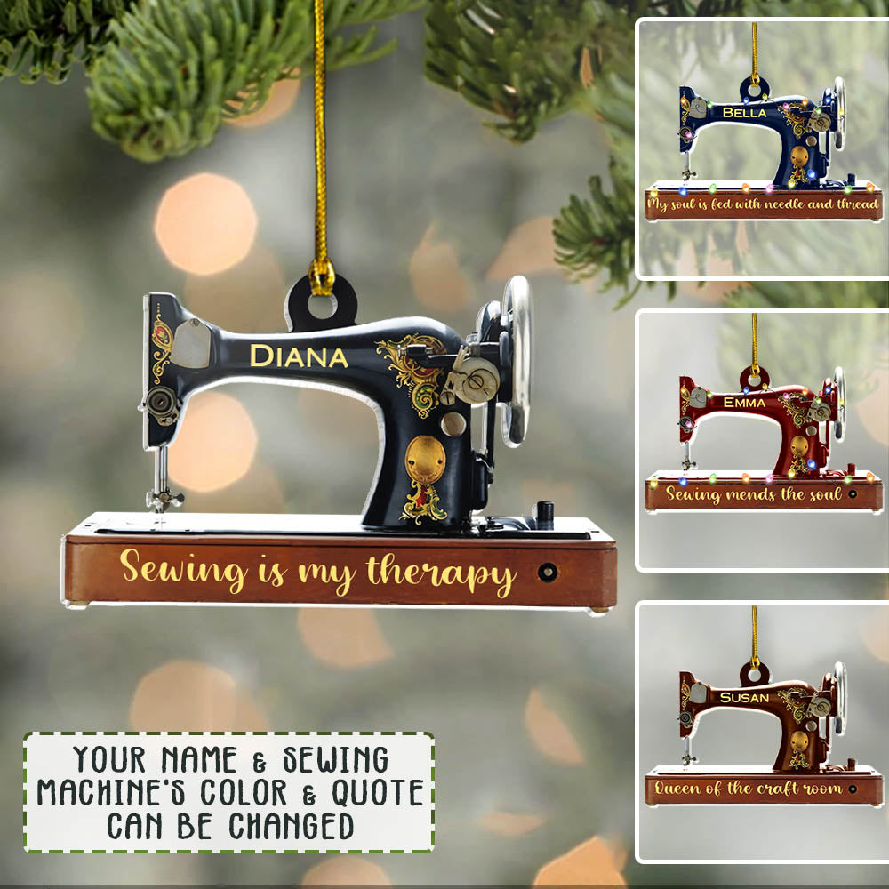 Personalized Ornament Gifts For Sewing Lovers - Sewing Machine Custom Name Ornament