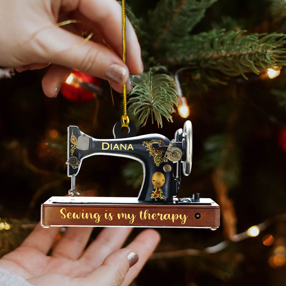 Personalized Ornament Gifts For Sewing Lovers - Sewing Machine Custom Name Ornament