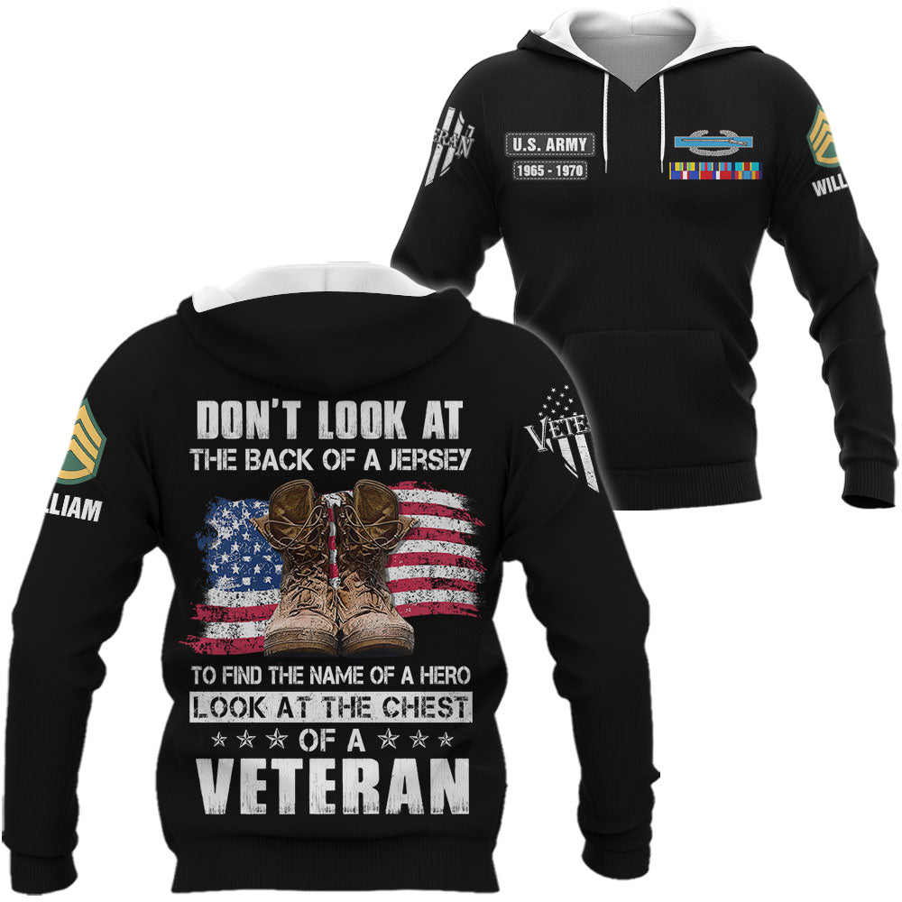 Personalized All Over Print Shirt Don't Look At The Back Of A Jersey To Find The Name Of A Hero Look At The Chest Of A Veteran K1702