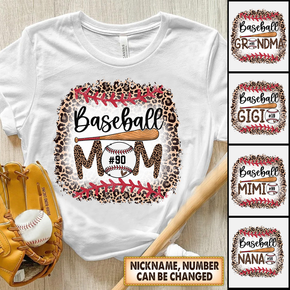 Personalized Baseball Mom Shirt With Name And Number, Baseball