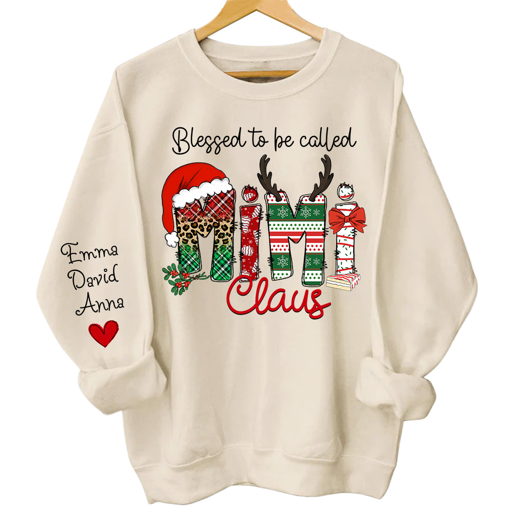 Sweater Sleeve Blessed To Be Called Mimi Claus - Family Best Gifts For Christmas