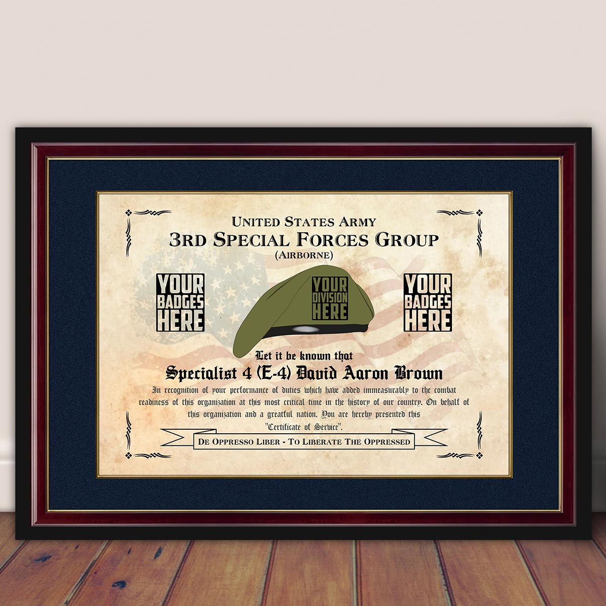 Custom Division Badges Certificate Personalized Poster Canvas For Veteran Gift For Veteran Wall Art Home Decor H2511