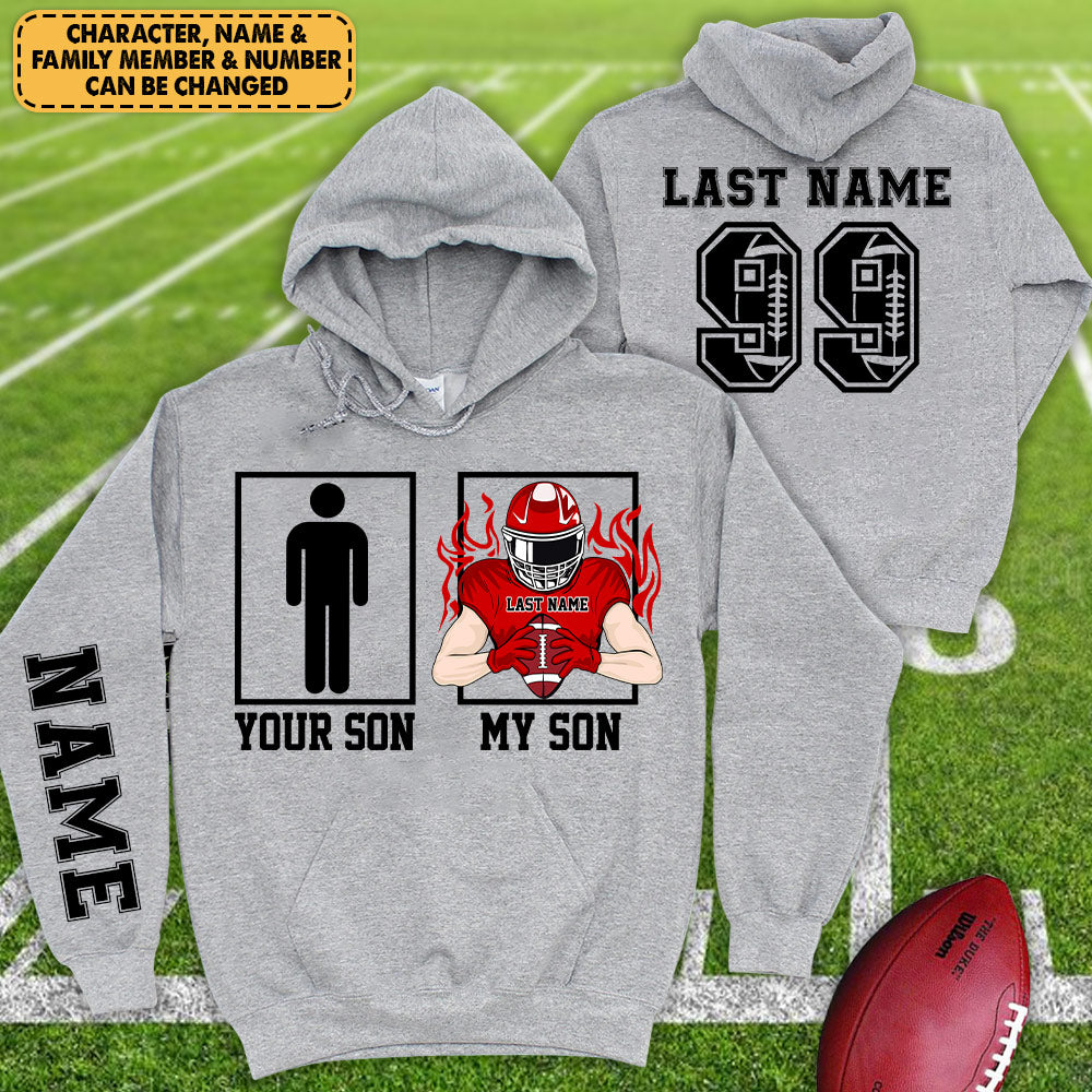 Personalized Shirt Your Son My Son All Over Print Shirt For Football Mom Dad Grandma Game Day Family Shirt H2511