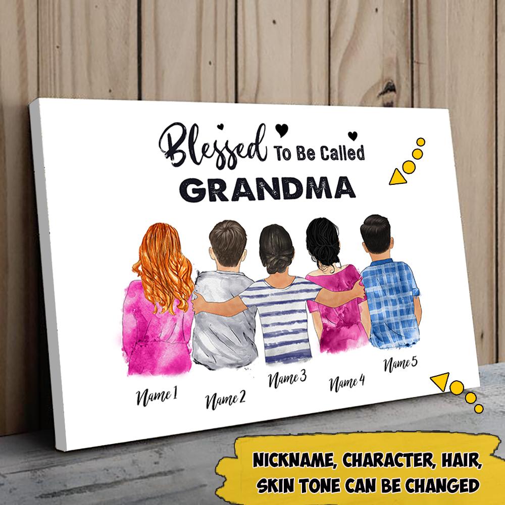 Personalized Grandma Hug Poster Blessed To Be Called Grandma Poster Gift For Grandma Custom Grandma Mothers Day Poster.