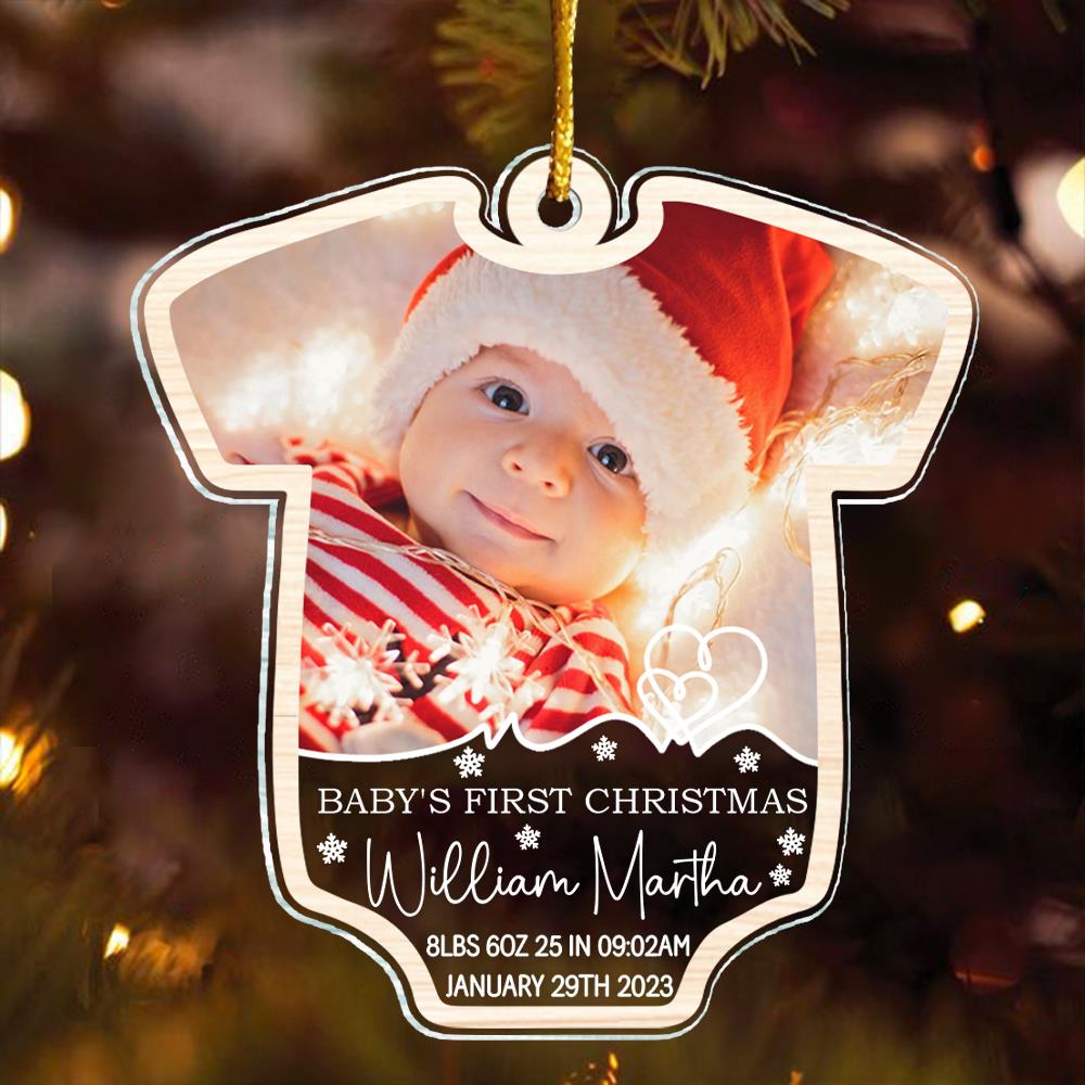 Baby's First Christmas Ornament 2023, Personalized Baby 1st Christmas Ornament, Personalised Baby's 1st Christmas Ornament
