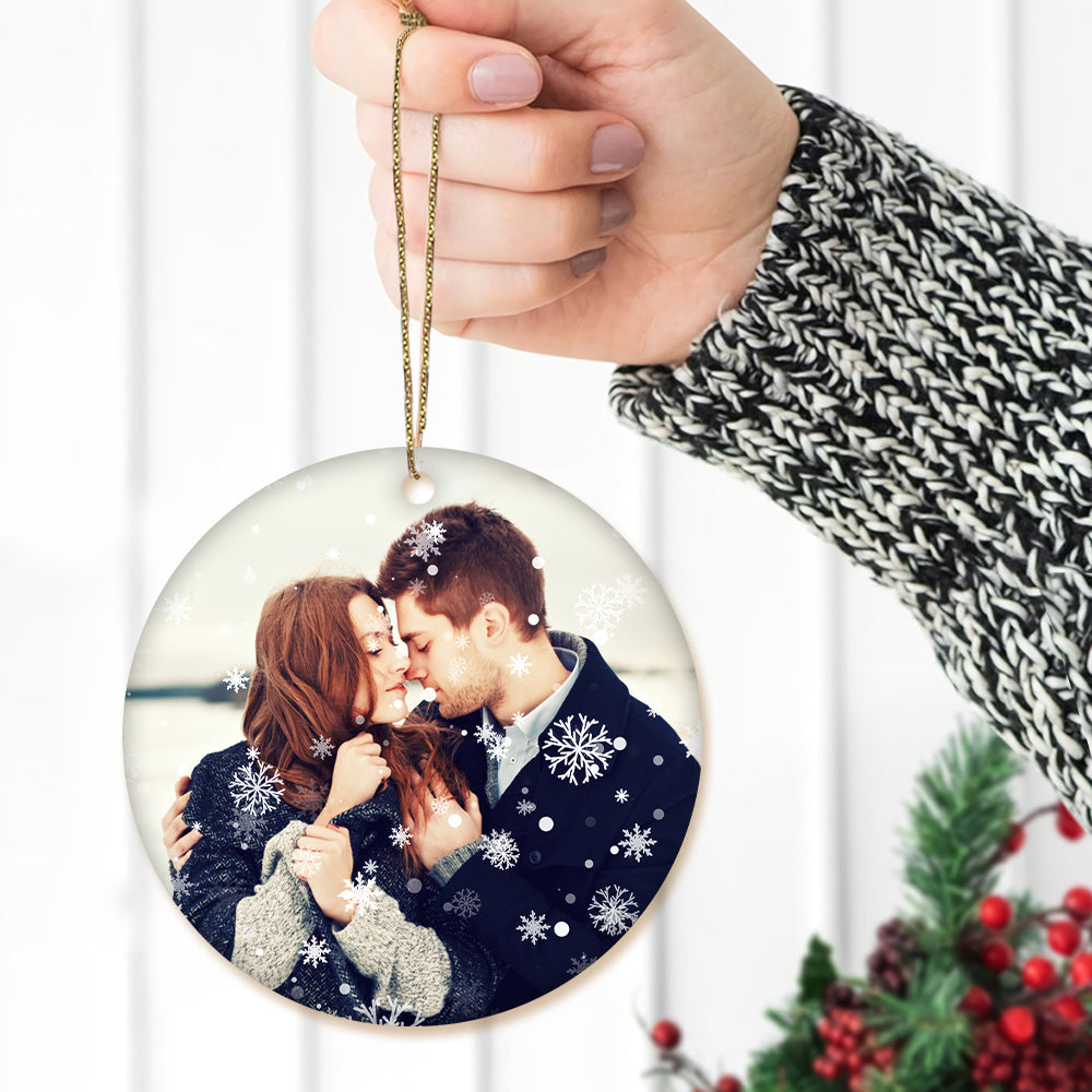 Personalized Photo Christmas Ornament - Snowflakes