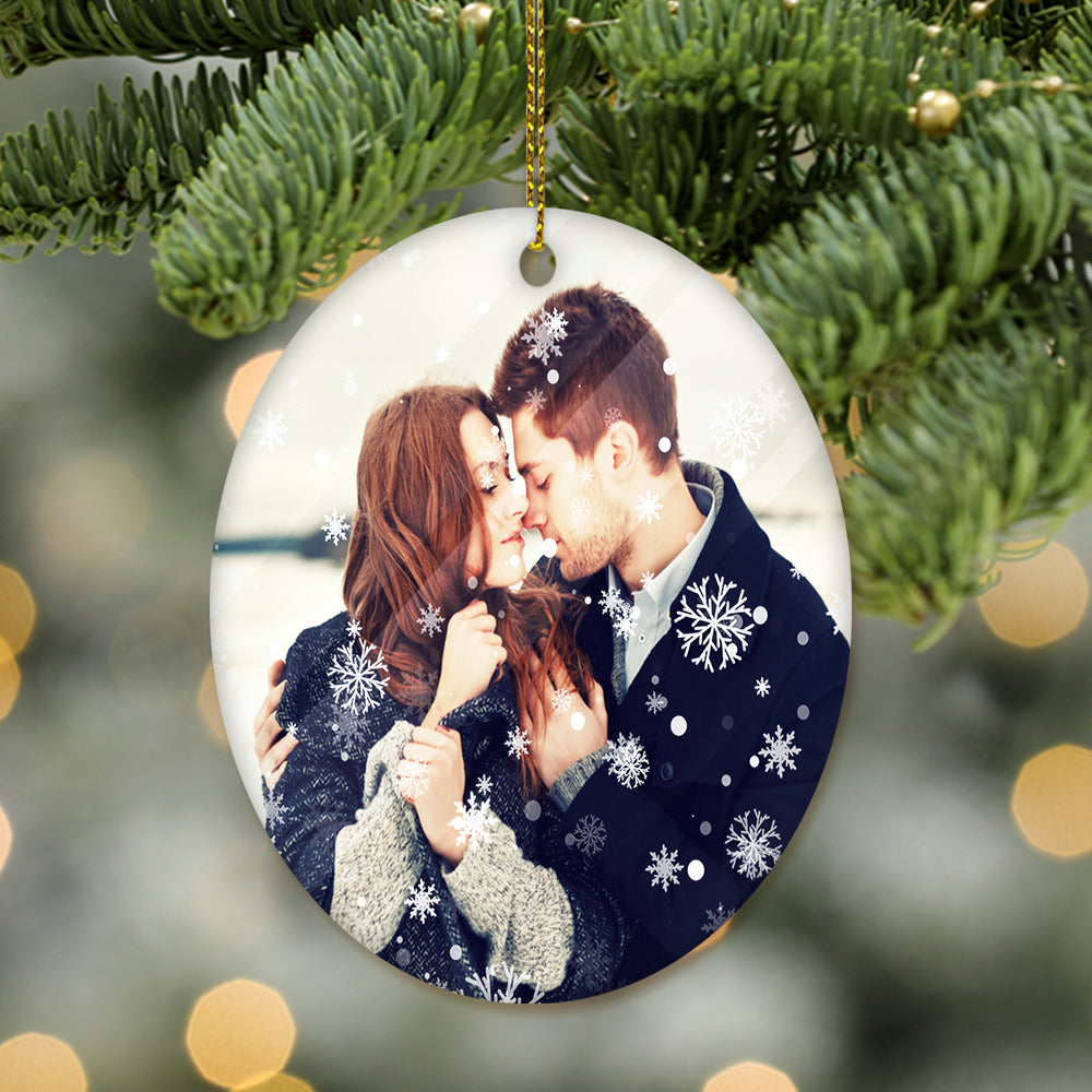 Personalized Photo Christmas Ornament - Snowflakes
