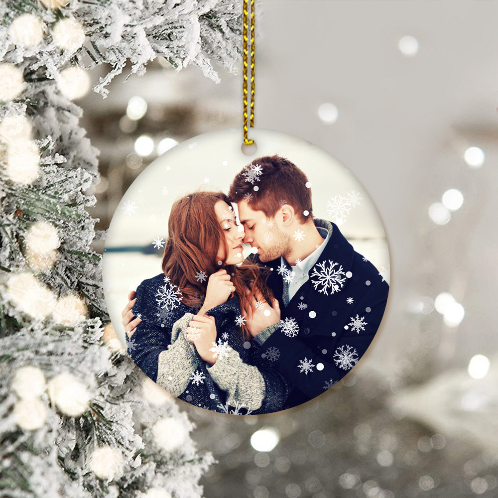 Personalized Photo Christmas Ornament - Snowflakes Pt99