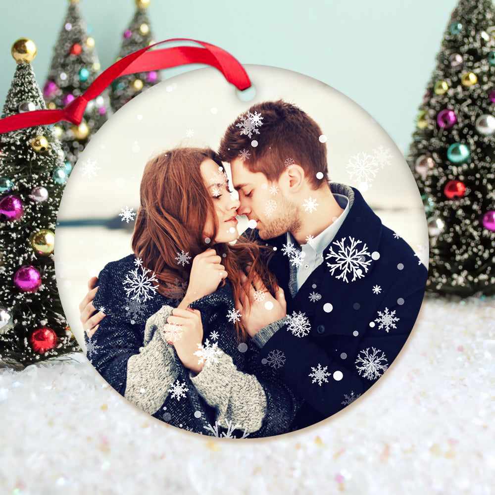 Personalized Photo Christmas Ornament - Snowflakes