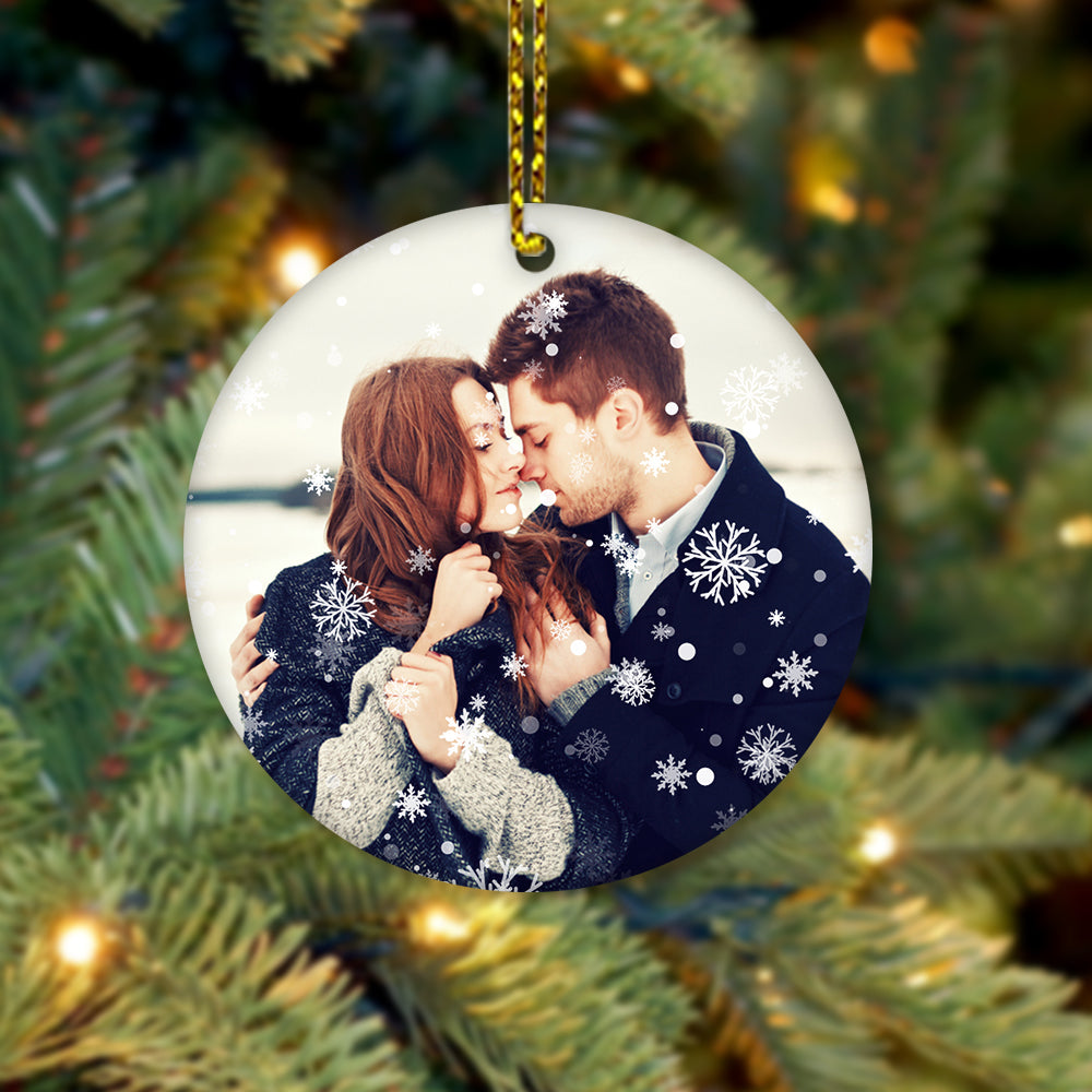 Personalized Photo Christmas Ornament - Snowflakes