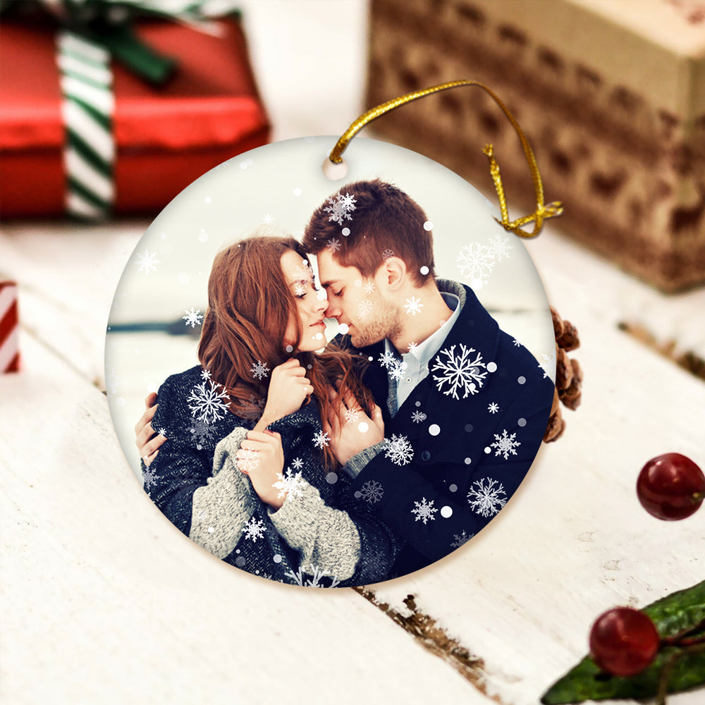 Personalized Photo Christmas Ornament - Snowflakes