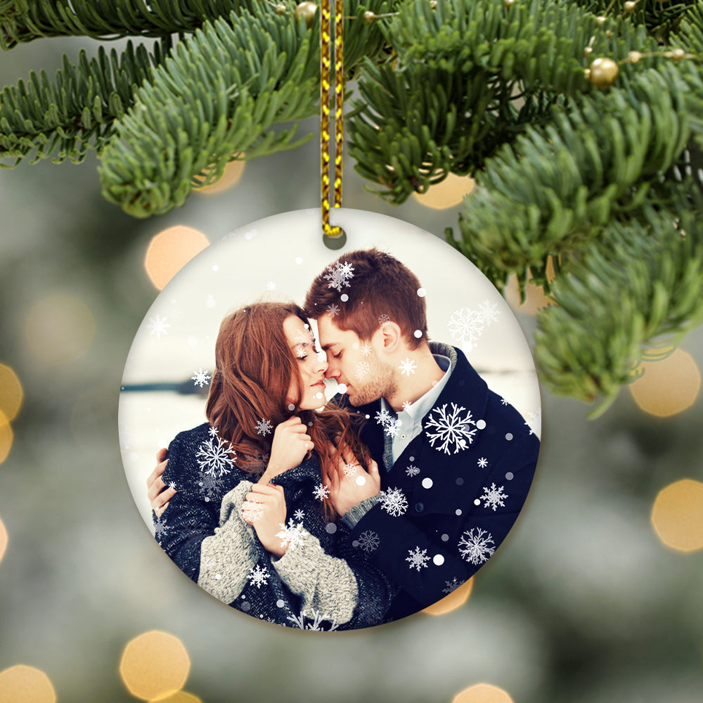 Personalized Photo Christmas Ornament - Snowflakes