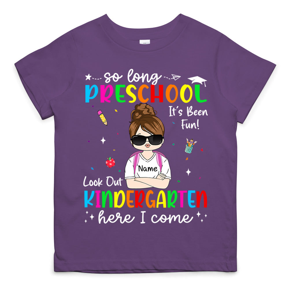 So Long Kindergarten Personalized Shirt Custom School Level Back To School Gift
