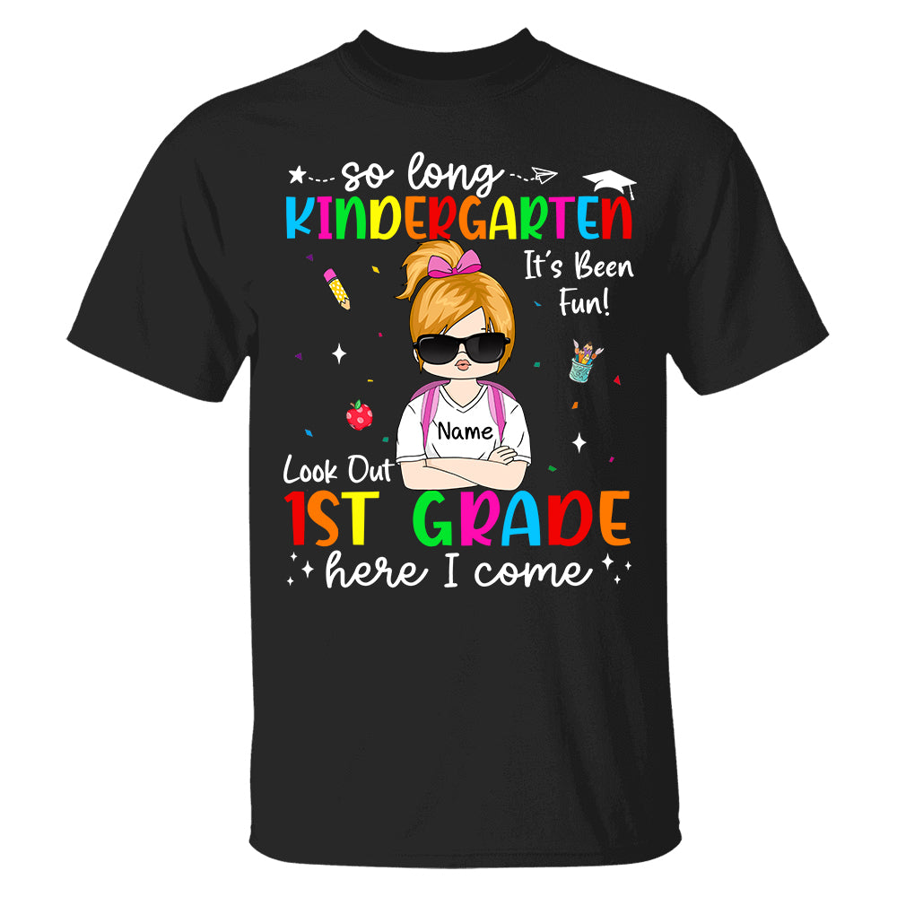 So Long Kindergarten Personalized Shirt Custom School Level Back To School Gift
