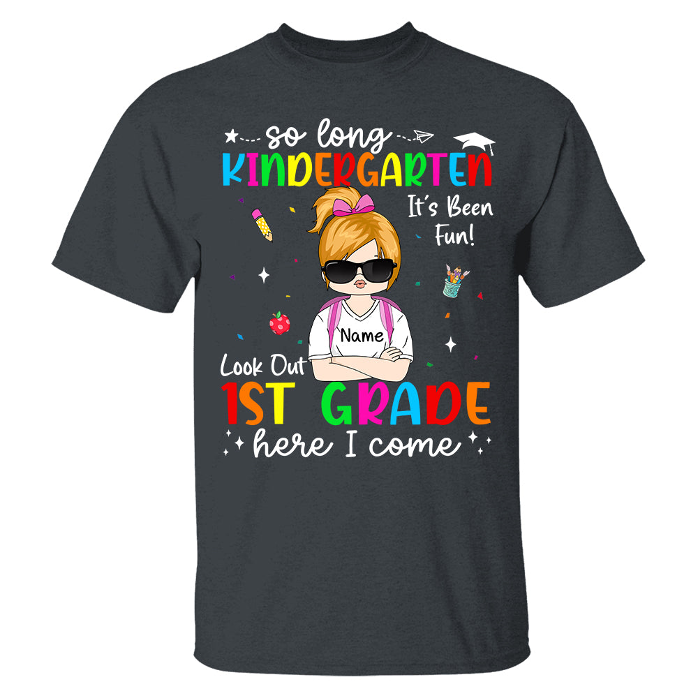 So Long Kindergarten Personalized Shirt Custom School Level Back To School Gift