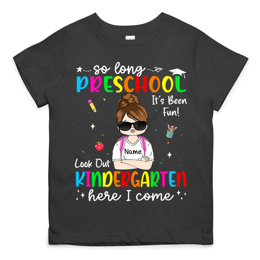 So Long Kindergarten Personalized Shirt Custom School Level Back To School Gift