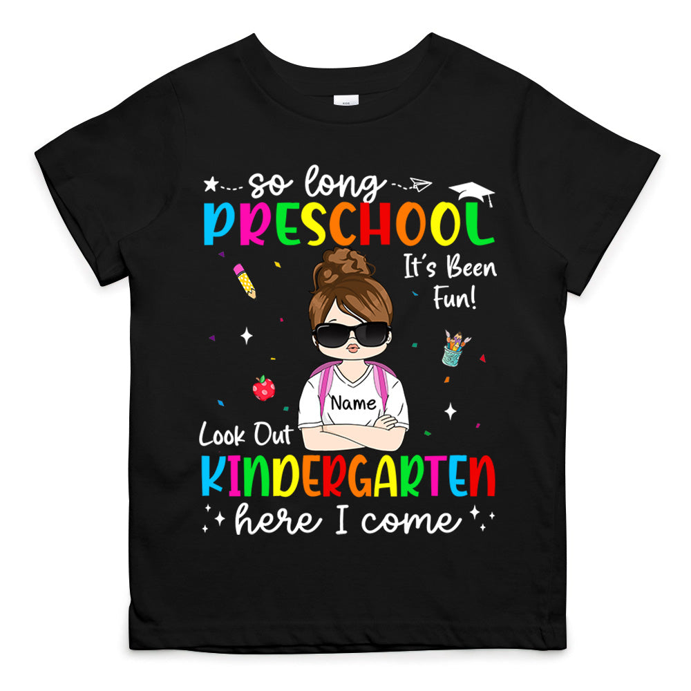 So Long Kindergarten Personalized Shirt Custom School Level Back To School Gift