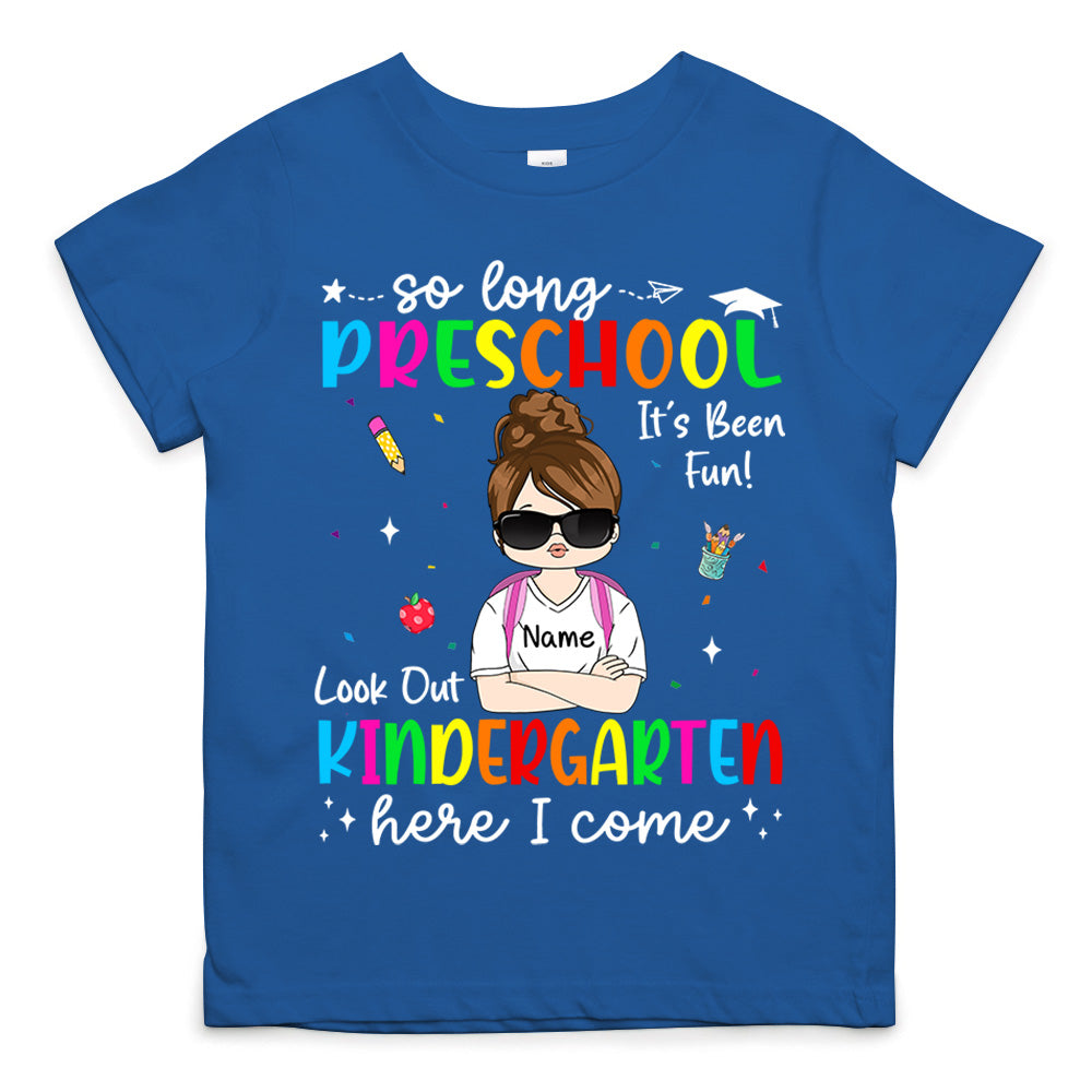 So Long Kindergarten Personalized Shirt Custom School Level Back To School Gift