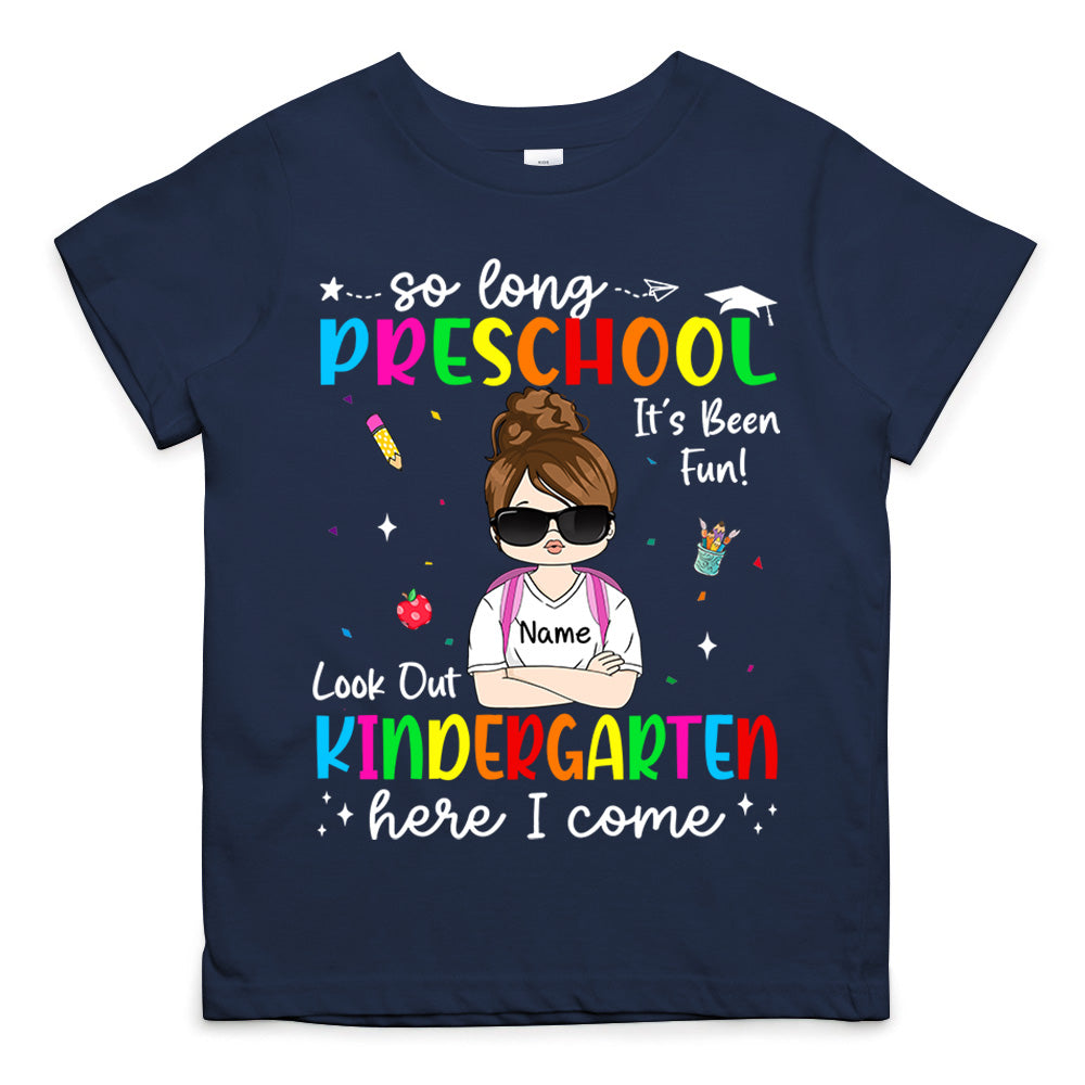 So Long Kindergarten Personalized Shirt Custom School Level Back To School Gift