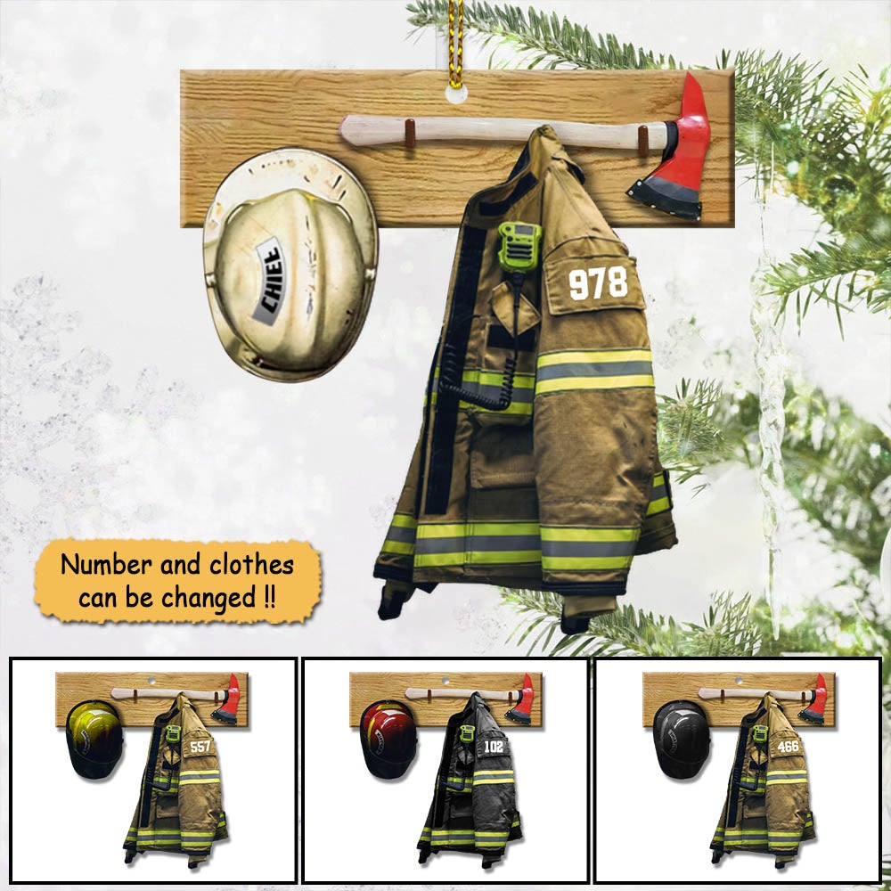 Armor And Name Cut Shaped Ornament Personalized Ornament Gifts For Firefighter For Fireman