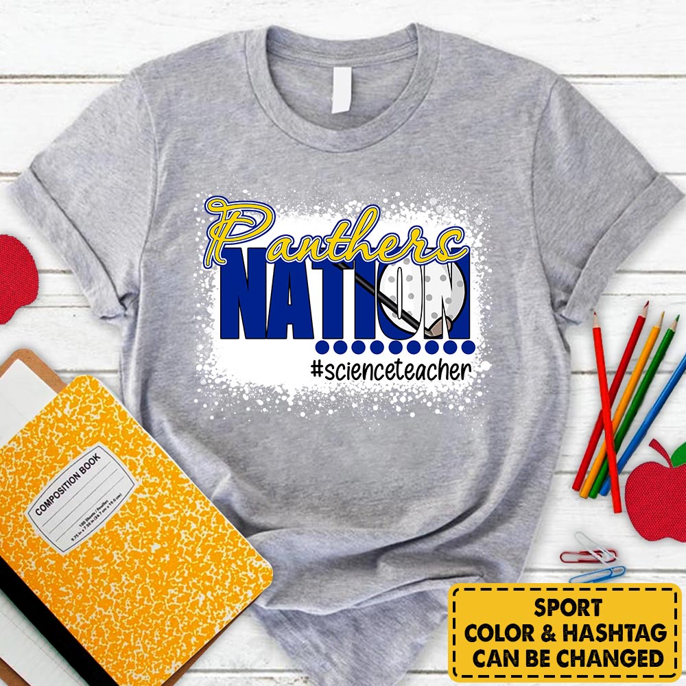Personalized Panthers Nation T-Shirt For Teacher