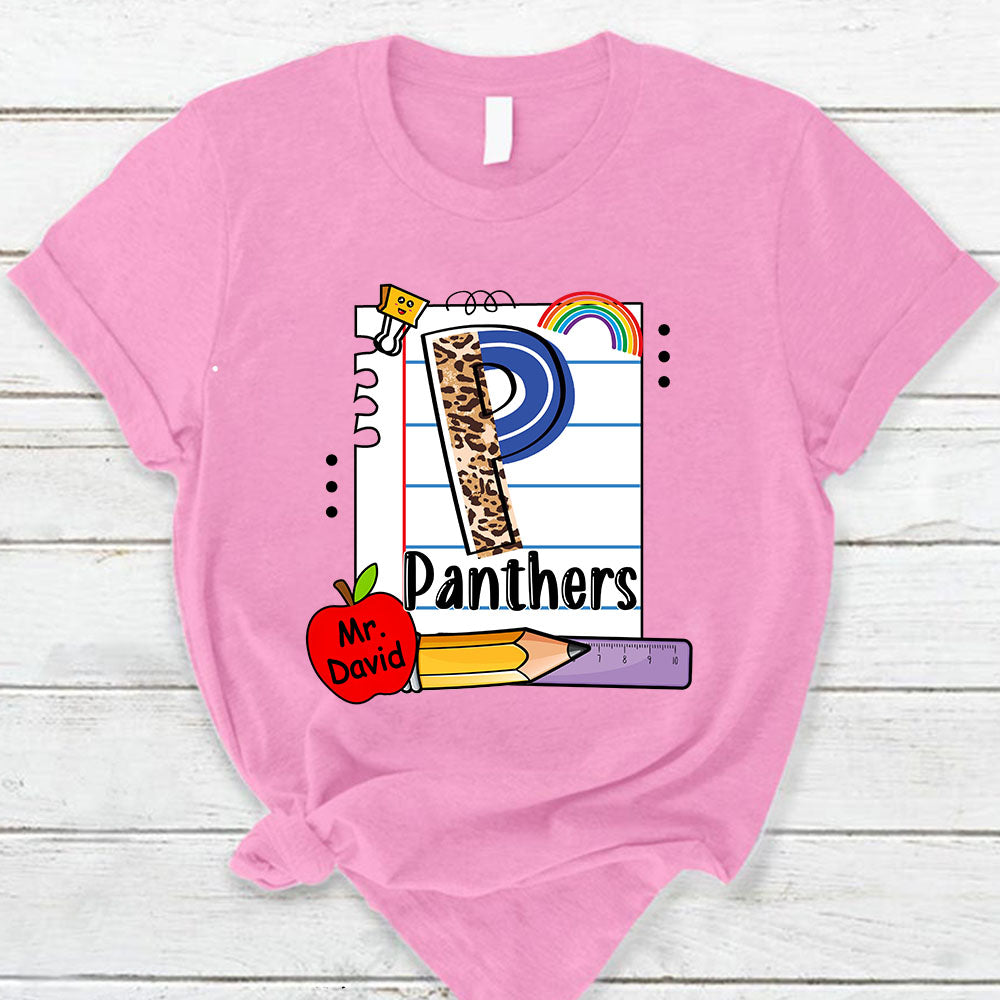Personalized Panthers School Mascot Lined Paper Shirt
