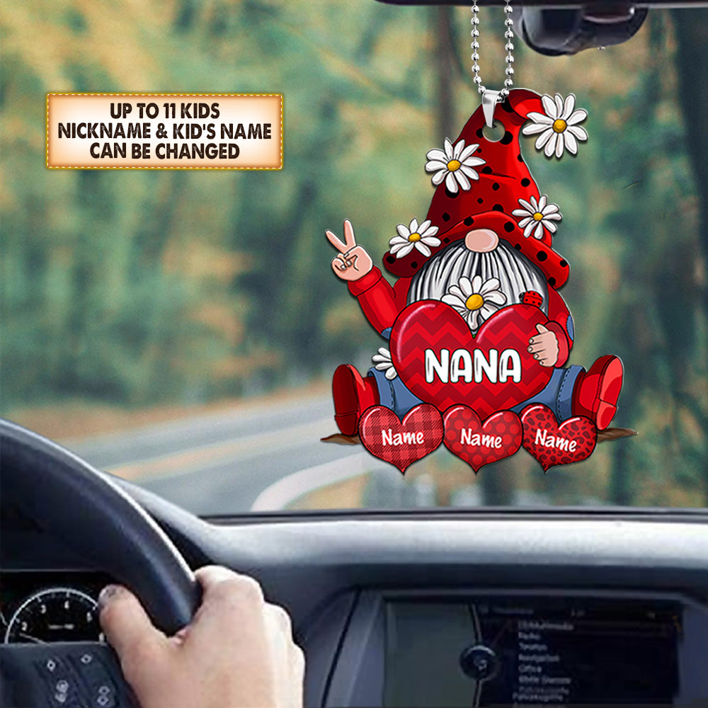 Gnomes With Hearts Car Ornament Personalized Ornament Gift For Grandma