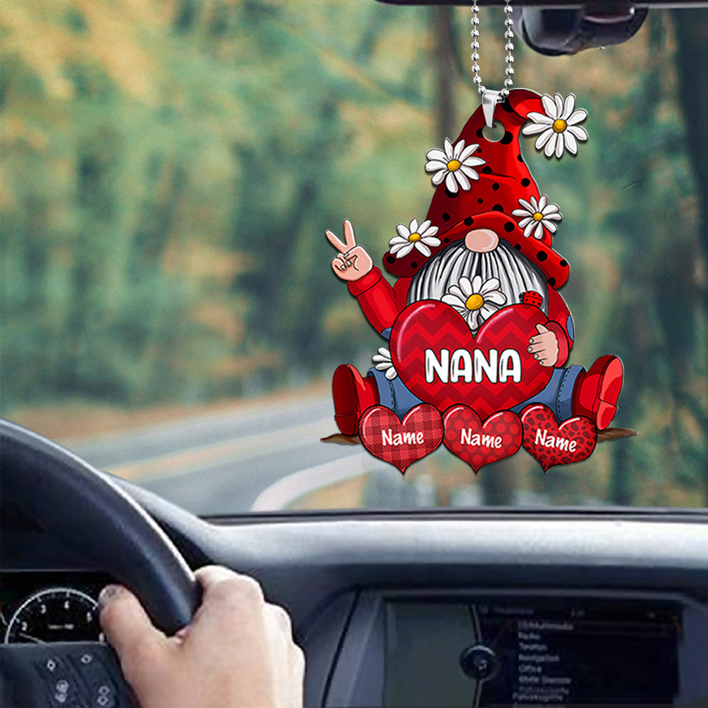 Gnomes With Hearts Car Ornament Personalized Ornament Gift For Grandma