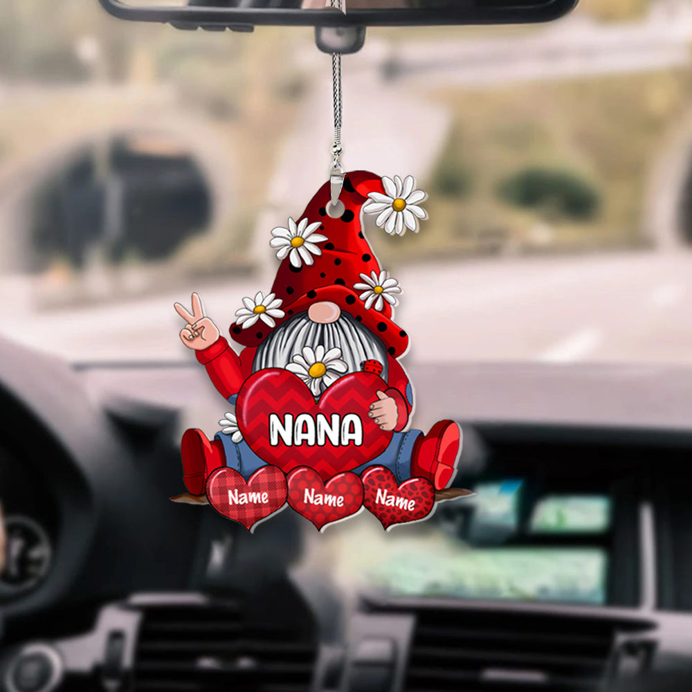 Gnomes With Hearts Car Ornament Personalized Ornament Gift For Grandma