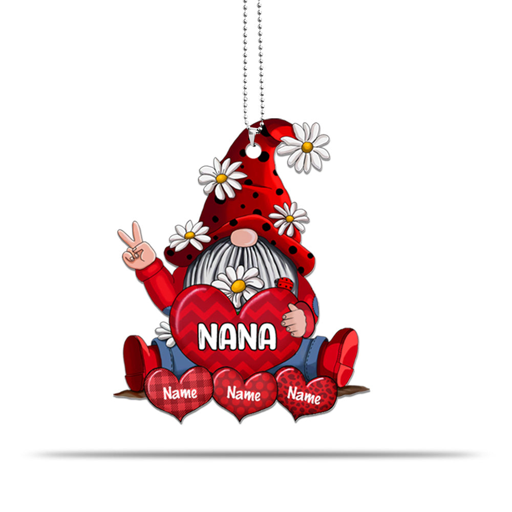 Gnomes With Hearts Car Ornament Personalized Ornament Gift For Grandma