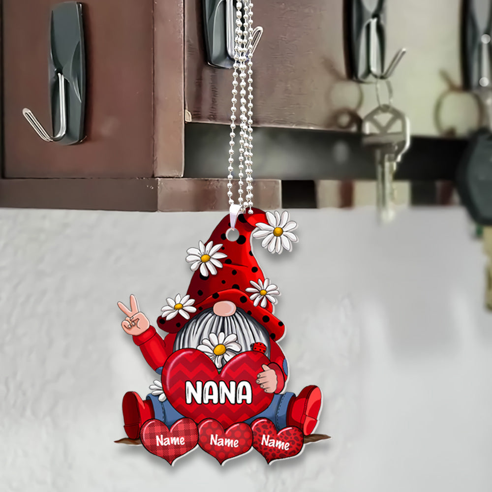 Gnomes With Hearts Car Ornament Personalized Ornament Gift For Grandma