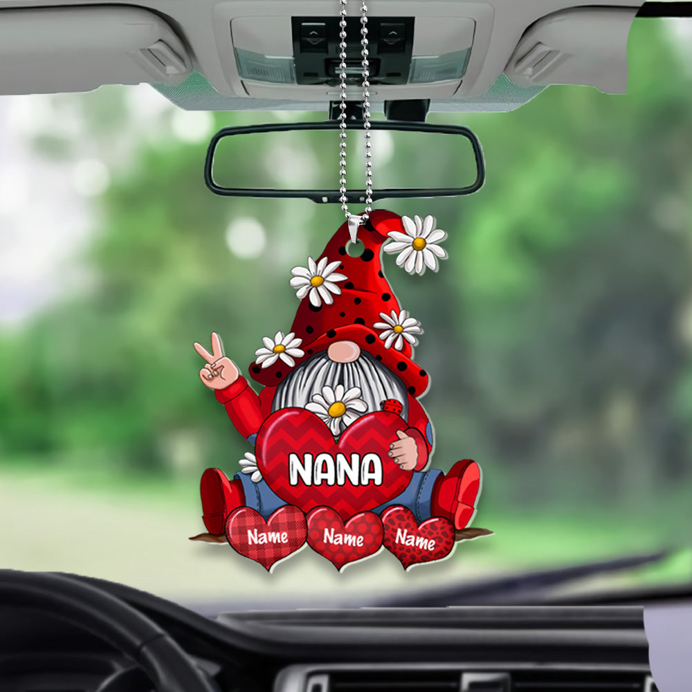Gnomes With Hearts Car Ornament Personalized Ornament Gift For Grandma