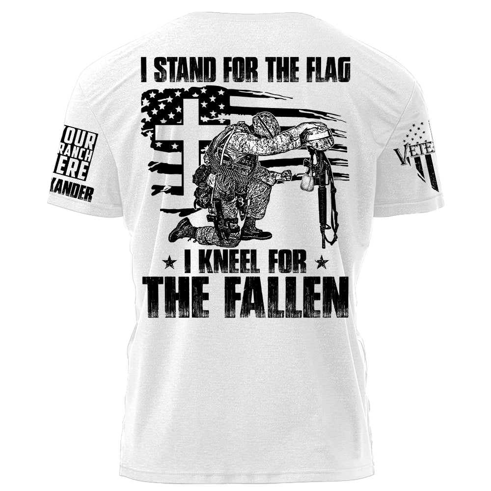 I Stand For The Flag I Kneel For The Fallen Personalized Grunge Style Shirt For Veteran H2511