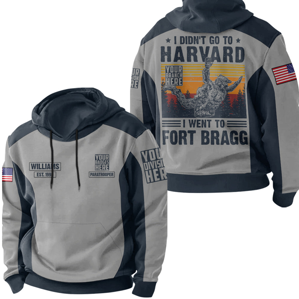 Grunt Style Design Custom Badges I Didnt Go To Harvard I Went To Military Base Personalized All Over Print Shirt For Veteran H2511