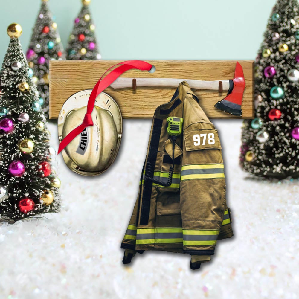 Armor And Name Cut Shaped Ornament Personalized Ornament Gifts For Firefighter For Fireman