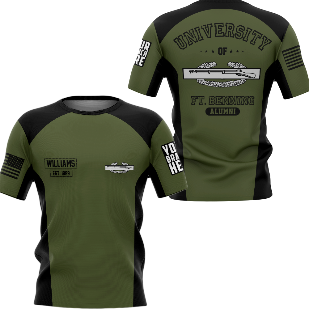 Custom Badges Grunt Style Design University Of Military School Personalized All Over Print Shirt For Veteran H2511
