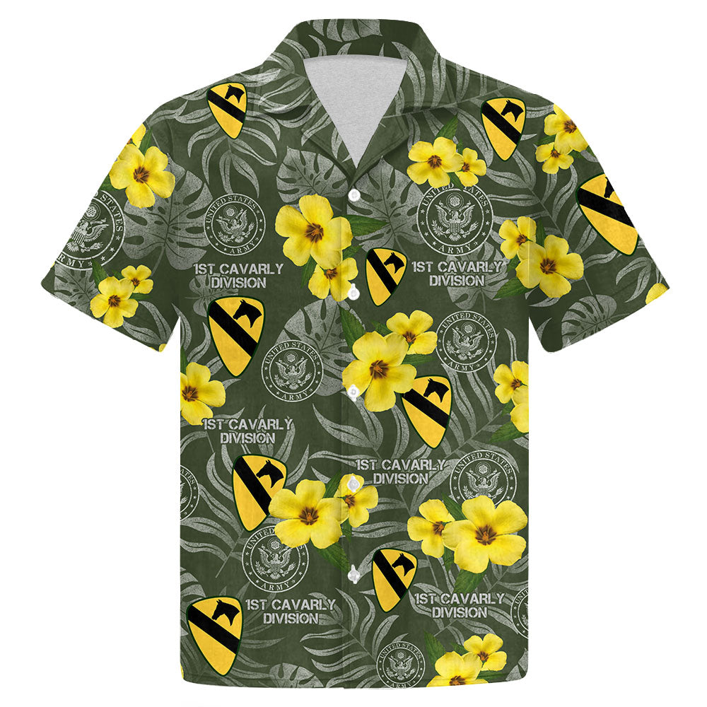 Personalized Hawaiian Shirt Custom Military Division Gift For Veterans Custom All Branches Hawaiian Shirt Gift K1702