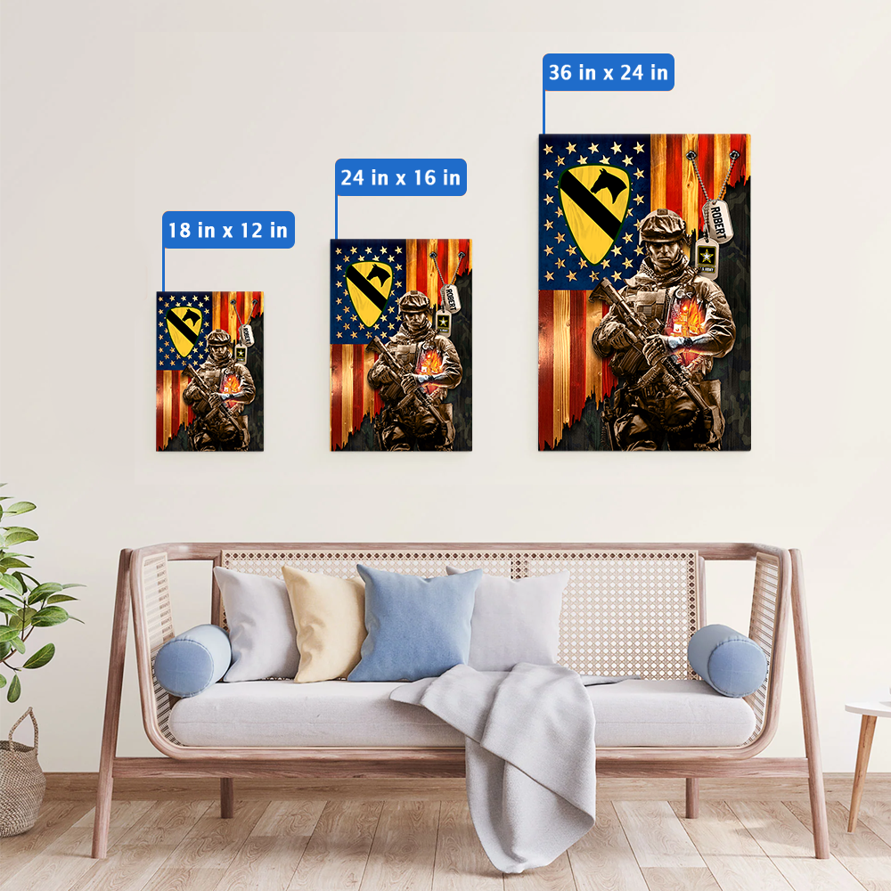 Personalized Gift For Military Veteran Custom Gift For Military Veteran Soldier American Rustic Flag Poster Canvas K1702