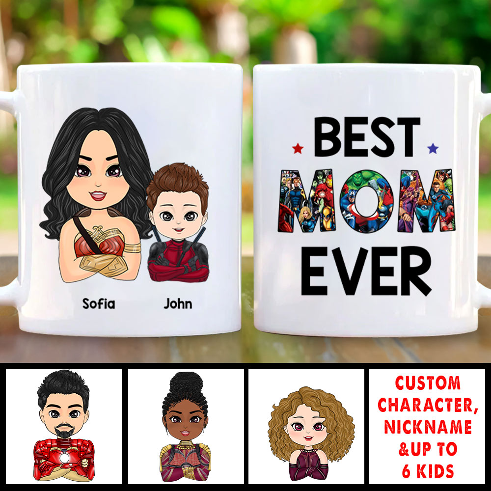 Best Mom Ever - Personalized Mug Custom Nickname With Kids Mother's Day Gift For Mom